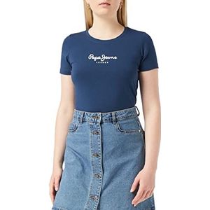 Pepe Jeans Nieuw Virginia T-shirt voor dames, Blauw (zwart), XS