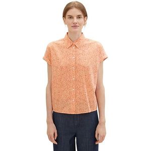 TOM TAILOR Damesblouse, 34843 - Abrikoos Abstract Leaf Print, 38