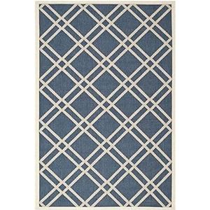 Safavieh Marbella CY6923, indoor en outdoor tapijt, geweven polypropyleen, marineblauw/beige, 120 x 180 cm