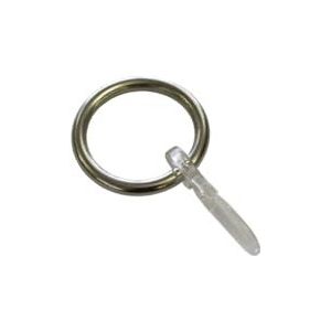 GARDINIA Gordijnringen Kos, met vouwhaken, voor gordijnroedeset, 6 stuks, binnendiameter 27 mm, buiten Ø 35 mm, breedte 4 mm, metaal, roestvrijstalen look