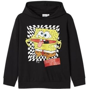 NAME IT Jongens Nkmjohano Sponge Nreg Sweat Wh Unb Cplg, zwart, 116