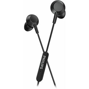 Philips Audio TAE5008BK/00 In-ear Hoofdtelefoon met Microfoon | Lichtgewicht Bedraad | USB-C | 1,2 m Kabel | Afstandsbediening 3 Knoppen | 3 Maten Oordopjes | Helder Geluid en Krachtige Bass | Black