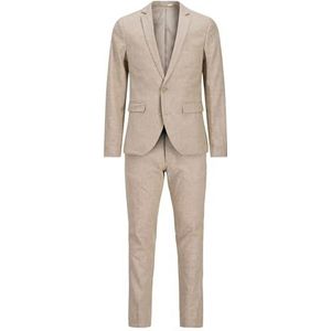 JACK & JONES Jprriviera Linen Suit Slim Fit Sn Pls pak voor heren, traverine/pasvorm: slim fit, 68 Grote maten