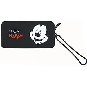 Disney WMKPT002 Universele Technologie Beschermhoes - Waterdicht Siliconen tas met ritssluitings en handgreep - Mickey Mouse ontwerp op zwarte achtergrond