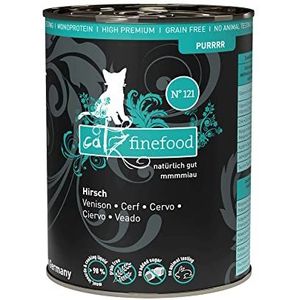 catz finefood Purrrr Hert Monoprotein kattenvoer nat N° 121, voor voedende katten, 70% vleesgehalte, 6 x 400 g blik