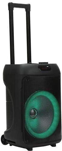 Majestic FIRE T10 Trolley Wireless Audio 5.2, LED-verlichting, USB/microSD/AUX/MIC/gitaar, microfoon, afstandsbediening, oplaadbare batterij, TWS-functie, handgreep en wielen voor transport