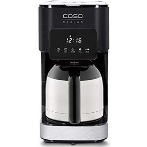 Caso Coffee Taste and Style Thermo-koffiezetapparaat met permanent filter, 1,2 l, optimale zettemperatuur 92-96 °C, druppelstop, geoptimaliseerde zetkop, isoleerkan, roestvrij staal, zwart, 1847