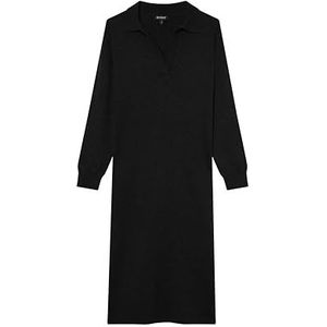 ECOALF - Dames Teralf jurk van wol, lange mouwen, ademend en comfortabel, lange jurk, lange jurk, maat XS, zwart, Zwart, XS
