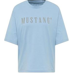 MUSTANG Dames Style Alina C Logo T-Shirt, Vervagen Denim 5124, M