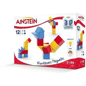 AINSTEIN Creative 12 magnetische bouwstenen, rood, geel, blauw