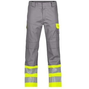 Dassy 200818-6494-54 Lenox Multinorm High Visibilty Werkbroek met Kniezak, 290 G/M², Grafiet Grijs/Fluo Geel, Maat 54