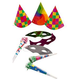 Carnival Toys 4640 - partyset, 3 x hoed, masker en troebel