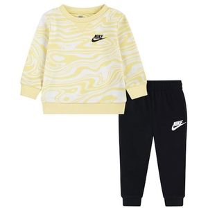 Nike - Gecombineerd pak: sweatshirt met ronde hals, broek met elastische tailleband, Geel/Zwart, 18 maanden