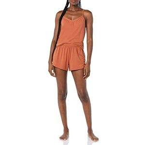 Amazon Essentials Dames gebreide jersey cami korte pyjamaset, terracotta, groot