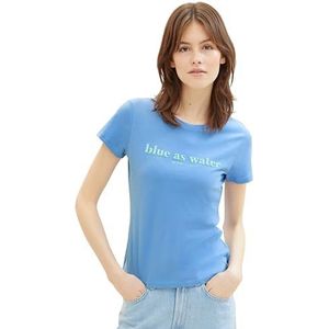 TOM TAILOR Denim T-shirt voor dames, 18712 - Sicilian Blauw, XL