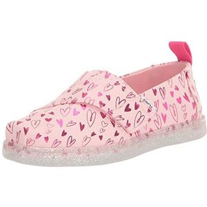 TOMS Jongen Meisje Tiny Alpargata Loafer Flat, Pastel Roze Folie Harten, 10 UK Kind
