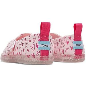 TOMS Kleine Alpargata Loafer voor meisjes, Pastel Roze Folie Harten, 4 UK Child