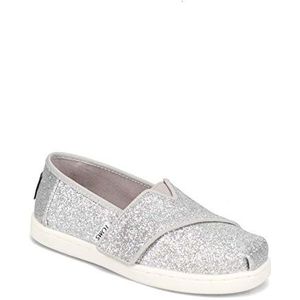 TOMS Alpargata instappers met kleine glitter voor dames, Zilver, 10 UK Child