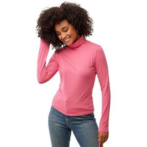 Mexx Dames Basic Long Sleeve Turtle Neck Tee T-Shirt, Roze, S