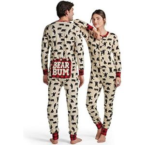Hatley Union Suit Pyjamaset, uniseks, voor volwassenen, Zwarte beer, XS
