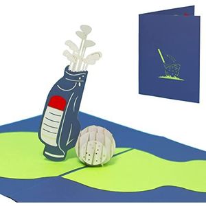 LIN -POP 213 UP 3D-kaarten, golfkaarten, verjaardagskaarten, voucher golftour uitnodigingskaarten jubileumfeest, golfspel,