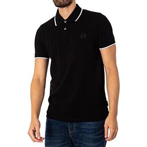 Armani Exchange Heren dubbel gestreept poloshirt, Zwart, L