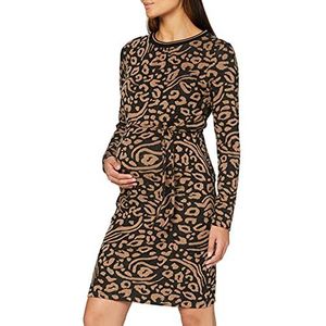 Supermom Dames Dress Ls AOP luipaard jurk, Gebakken kokosnoot - P867, S