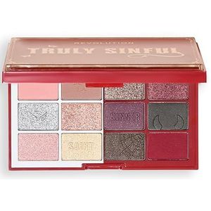 Revolution Beauty Truly Sinful Blood Eyeshadow Palette, Halloween Gezichts- & Oogmake-up, 12-Pan met 3D Bloed Druppel Case