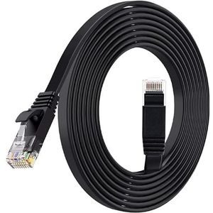 Levitantes Cat7 Ethernet-kabel, high-speed ethernetkabel, 10 m, zwart, RJ45-stekker voor router, modem