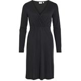 Vila - VIMODALA - Jurk - Zwart - L/S Wrap Midi