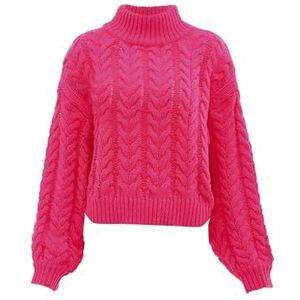 myMo Dames all-match-gebreide trui met rolkraag polyester roze maat XS/S, roze, XS