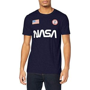 Nasa T-shirt met badge voor heren, Donkerblauw, S