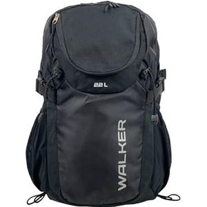 Walker 42191-080 - Sportrugzak Move Black met hoofdvak, laptopvak en elastische zijvakken, ergonomische en ademende schouderbanden, waterafstotend, inhoud ca. 22 l