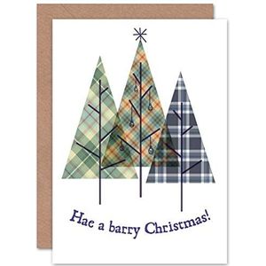 Wee Blue Coo CHRISTMAS XMAS BARRY TARTAN TREES NIEUWE ART GREETINGS Cadeaukaart