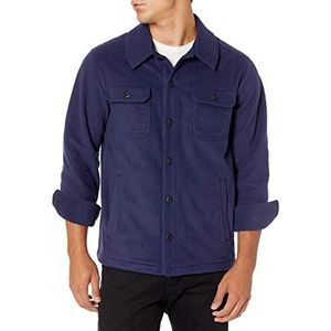 Amazon Essentials Polar Fleece Shirt Jacket met lange mouwen voor heren,marineblauw,L