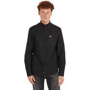 Tommy Jeans Heren TJM Reg Oxford Shirt Jurk, Zwart, S