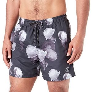 JACK & JONES Jpstfiji Jjswim Core zwemshorts voor heren, Zwart/Detail: wit Jellyfish, S