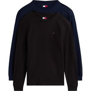 Tommy Jeans - Shirt - Navy - 2 Pack - Lange Mouw
