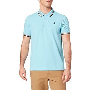 Cortefiel Poloshirt met korte mouwen en logo voor heren, Medium Blauw, L
