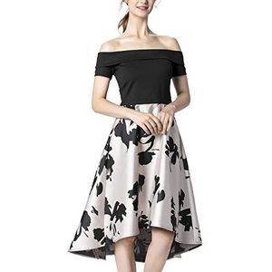 APART Fashion Jacquard jurk voor dames, roze (poeder-zwart poeder-zwart), 40