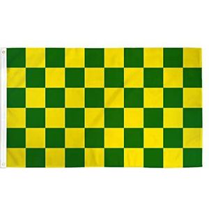 Groen en geel geruite vlag 90x60cm - Geruite vlag 60 x 90 cm - Vlaggen - AZ VLAG