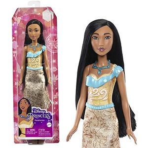 Disney Prinsessenspeelgoed, Pocahontas Beweegbare Modepop met Glinsterende Kleding en Accessoires Geïnspireerd op de Disney Film, Cadeau voor Kinderen, HLW07