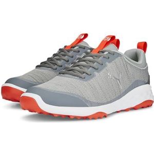 PUMA Fusion Pro golfschoen voor heren, Cool Mid Gray Puma Zilver Rood Blast, 48.5 EU