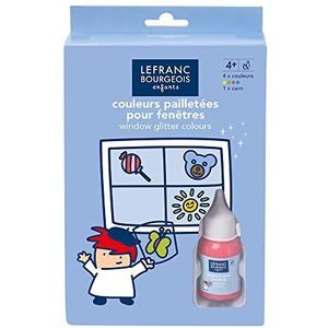 Lefranc & Bourgeois 807363 Kinder Fensterfarbe im Set, wieder abiehbare Farbe für Kühlschränke, Spiegel und Tassen zu dekorieren - Glitter Set