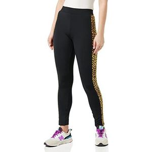 Urban Classics Dames leggings met dierenprint voor yoga, fitnessbroek, lange streetwear- & sportbroek met inzetstuk van dierenbont aan de zijkant.