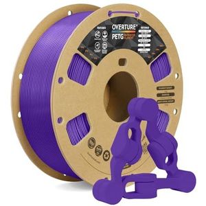 OVERTURE PETG Filament verbeterde 1,75 mm, spoel van 1 kg, 3D-printerfilament voor 3D-printers, maatnauwkeurigheid +/- 0,02 mm (paars)