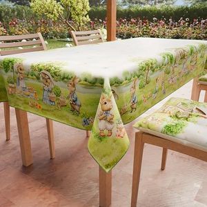 PETTI Artigiani Italiani - Tafelkleed Pasen vlekbestendig rechthoekig tafelkleed Pasen keuken Ontwerp Pic NIC X18 plaatsen (140 x 360 cm) 100% Made in Italy
