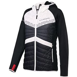 Black Crevice Ski-jack voor dames, hoogwaardige winterjas voor dames, van 100% nylon, 88% PES en 12% spandex, wind- en waterafstotende outdoorjas, ski-jack met bewegingsvrijheid, zwart, 44