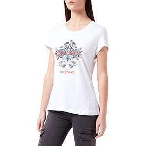 MUSTANG Dames Alina C Print T-shirt, Algemeen Wit 2045, 4XL