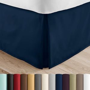 Linen Market Geplooide Bed Rok, Queen, Navy